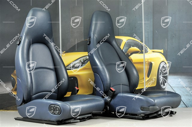 Seat, leather-leatherette, Midnight Blue, L+R