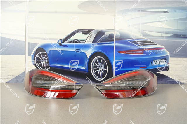 Taillights / Rear lights, black-red (darkened), USA, set L+R