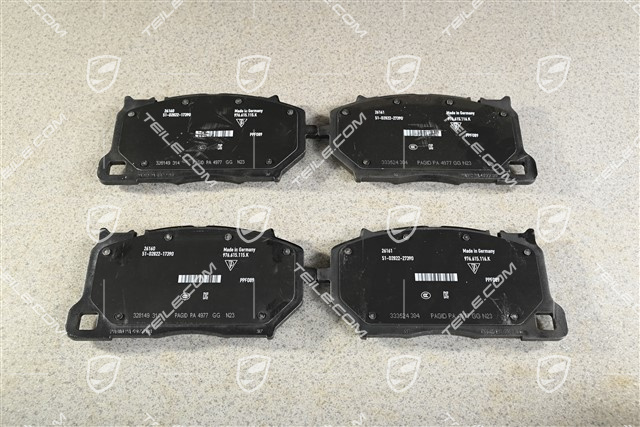 Brake pads set, front axle, Red calipers