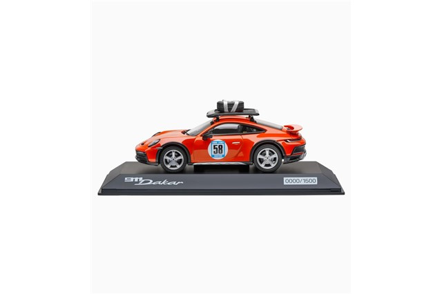 911 Dakar 992 #58, rot, schwarz, 1:43