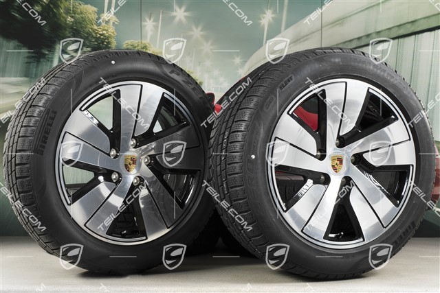 19" Taycan S winter wheel set, rims 8J x 19 ET50 + 10J x 19 ET47 + NEW Pirelli P-Zero Winter winter tyres 225/55 R19 + 275/45 R19