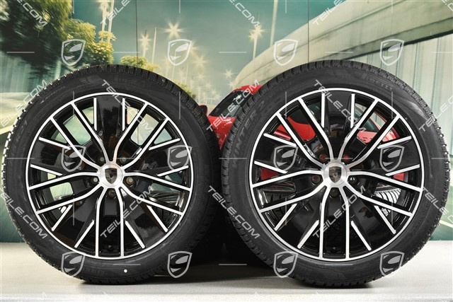 21-inch Macan Design winter wheel set, rims 8,5J x 21 ET27 + 10,5J x 21 ET47 + Pirelli winter tyres 255/45 R21 + 285/40 R21, black high gloss