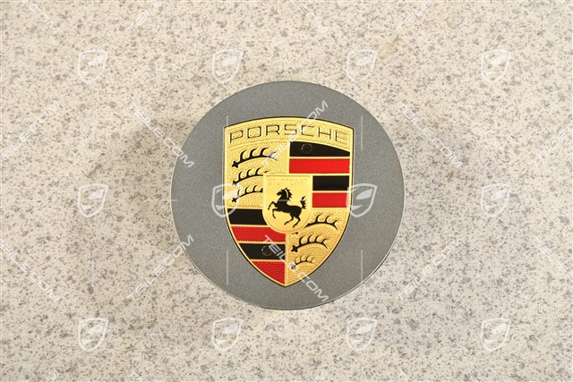 Hub cap, concave, crest coloured, Vesuvgrau