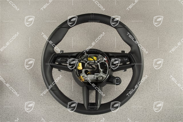 PDK, Multifunktionslenkrad, Leder, Schwarz / Sport Chrono Paket Plus
