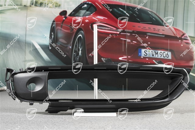 Front bumper, side ventilation grille, lower, Black matte, R