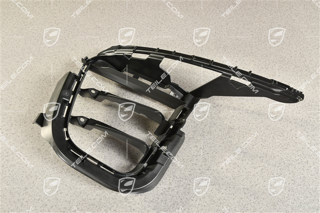 Front bumper, side ventilation grille, Black, R