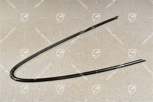 Black plastic trim for side window, Black, R