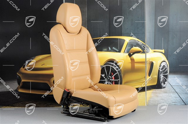 Seat, elect. adjustment, heating, memory, lumbar, leather, sand beige, damage, L