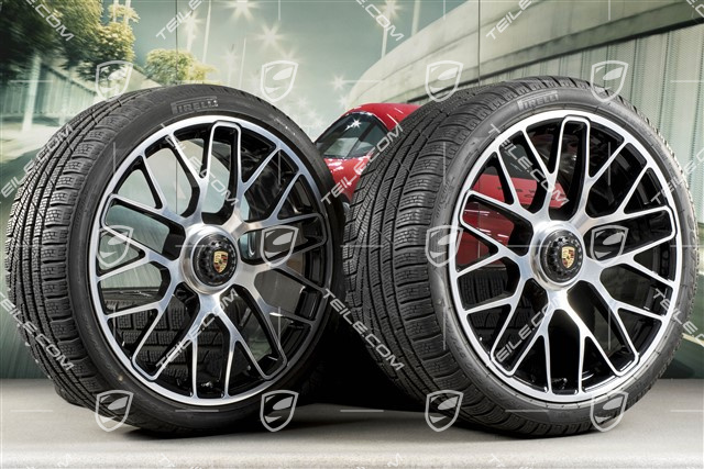 20" Turbo S central locking winter wheel set for Turbo S / GTS, wheels 8,5J x 20 ET51 + 11J x 20 ET59 + NEW Pirelli Sottozero II winter wheels 245/35 R20+295/30 R20, TPMS