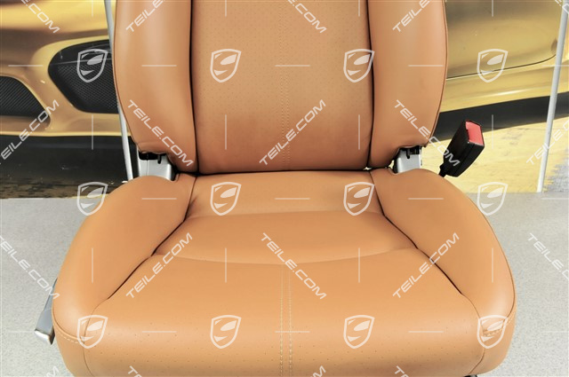 Seat, manual adjustable, leather, Natural Brown, R