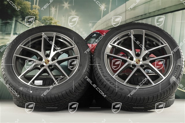 20-inch "Macan S" winter wheels set, rims 9J x 20 ET26 + 10J x 20 ET19, Pirelli winter tyres 265/45 R 20 + 295/40 R 20, titanium dark/burnished, with TPMS