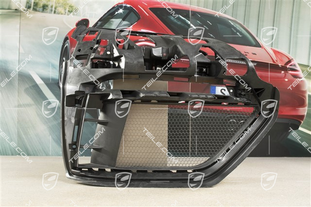 Front bumper retainer frame / grille / vent, lateral, Spyder, Black matte, R