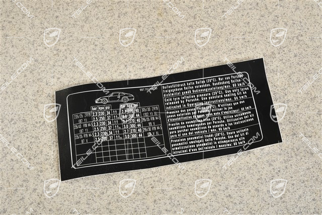 Tire and loading information sticker