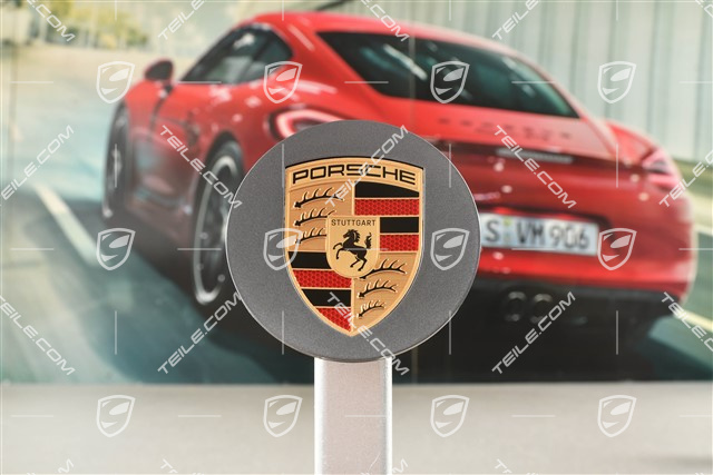 Hub cap, concave, colour emblem, Adamantium dark