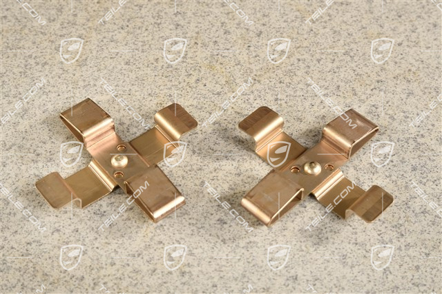 Spring, brake pad mouting kit / Front axle fixed caliper