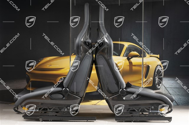 Bucket seats, collapsible, leather Black, L+R