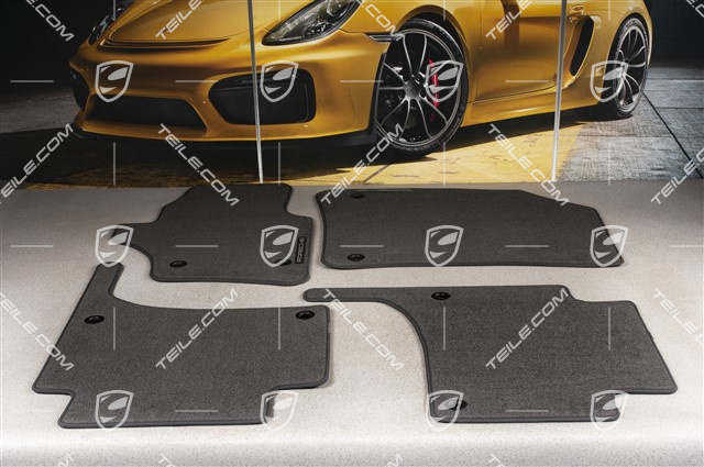 Fussmattensatz, Velours, Schwarz, RHD / UK-Version