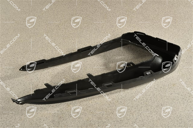Cover trim for front bumper retaining frame, Matt black, R