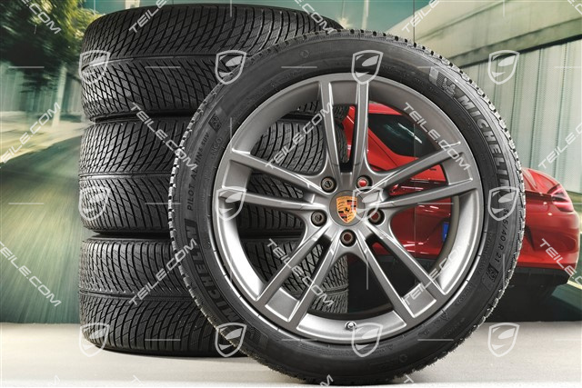 21-inch Cayenne COUPÉ Turbo II Design winter wheel set, rims 9,5J x 21 ET46 + 11,0J x 21 ET49 + NEW Michelin winter tyres275/40 R21 + 305/35 R21, with TPMS, Vesuvgrau