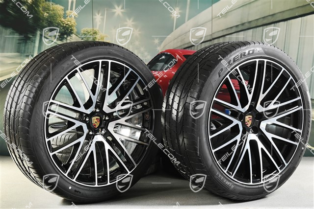 21" Turbo Design summer wheel set, wheel rims 9,5J x 21 ET27 + 10J x 21 ET19 + Pirelli summer tyres 265/40 R21 + 295/35 R21, with TPM