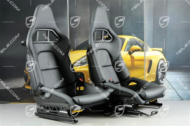 Sportschalensitze, klappbar, Heizung, Leder, Schwarz, NEUWERTIG, L+R