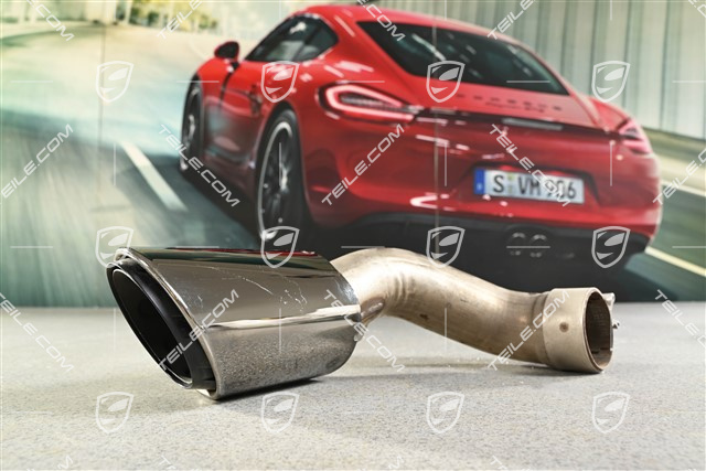 Exhaust system tailpipe, 4-pipe look, black, outer, R