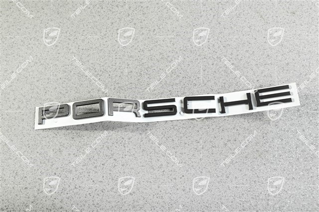 Logo emblem PORSCHE, rear, Agate Grey Logo emblem PORSCHE, rear, Agate Grey