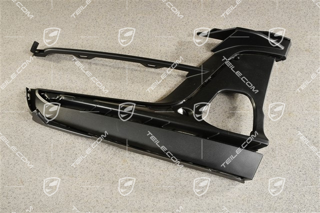 Front bumper Cover trim, Black matte, R