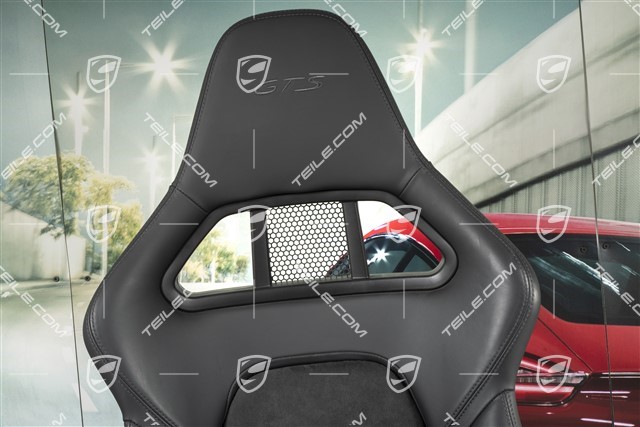 Bucket seat, collapsible, heating, logo GTS, leather/Alcantara, black, L