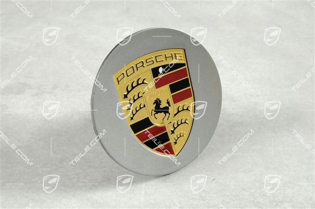 Hub cap, Concave, Coloured Crest, Titanium Metallic Hub cap, Concave, Coloured Crest, Titanium Metallic