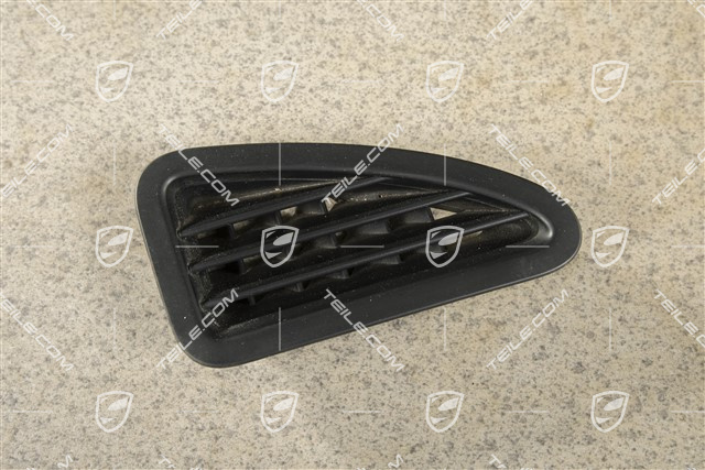 Dashboard side vent / grille / defroster trim, upper, Black, R