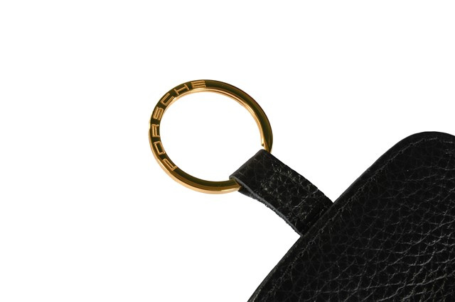 60Y 911 key pouch, anniversary edition 60 Years of 911, in a houndstooth pattern, with an embossed Porsche Crest