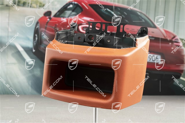 Extension for centre console, Leather, Terracotta