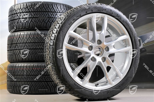 19" winter wheel set Boxster S, rims 8J x 19 ET57 + 9,5J x 19 ET45, tyres Michelin Pilot Alpin 4 235/40 R19 + 265/40 R19, with TPMS. 19" winter wheel set Boxster S, rims 8J x 19 ET57 + 9,5J x 19 ET45, tyres Michelin Pilot Alpin 4 235/40 R19 + 265/40 R19, with TPMS.