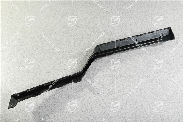Rear bumper cover trim, lower, car with trailer coupling, black matte, R