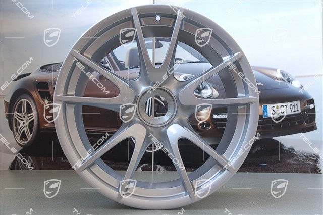 19" Komplet felg GT3 II RS 4.0 / GT2 RS, srebrne, przód  9J x 19 ET47+ tył 12J x 19 ET48 + czerwone centralne śruby