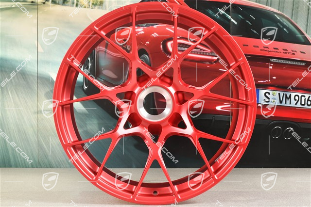 20"+21" GT3RS komplet felg, felgi 10J x 20 ET45 + 13J x 21 ET31, czerwone Pyrored