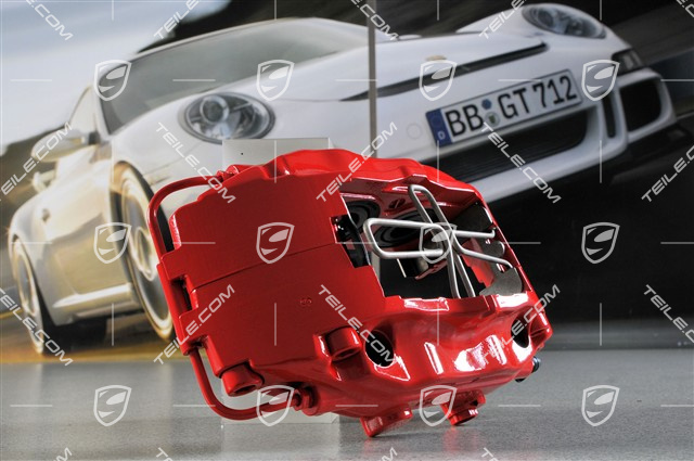 Fixed calliper without pads, red, Turbo / 4S / S2 / RS, R