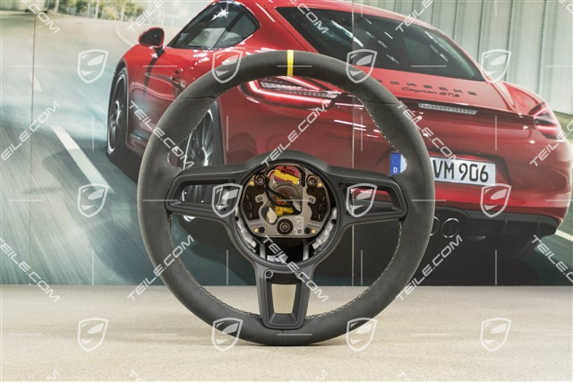 Sportlenkrad GT, Alcantara, Schwarz/Silber, 12-Uhr Markierung Racinggelb