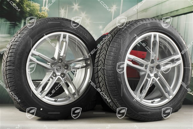 19-inch "Macan Sport" winter wheels set, rims 8,5J x 19 ET21 + 9J x 19 ET21 + Pirelli winter tyres 235/55 R19 + 255/50 R19, with TPMS