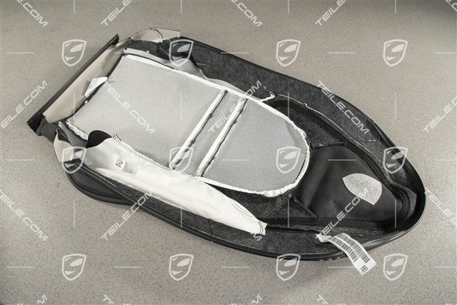 Backrest cover, Outer part, Standard seat, Leather, Ventilation, Porsche crest, Black, L=R