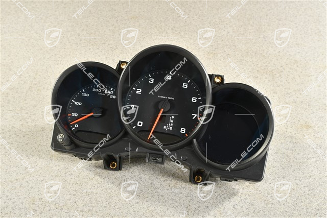 Instrument cluster / Speedometer 2,0L, PDK, black and silver dials, km/h