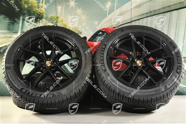 20-inch "Macan S" winter wheels set, rims 9J x 20 ET26 + 10J x 20 ET19, Michelin winter tyres 265/45 R 20 + 295/40 R 20, black high gloss, with TPMS