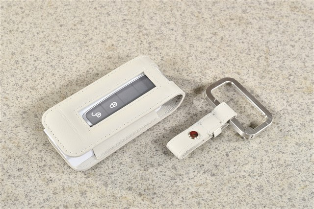 Key Case / Key pouch, leather, Chalk