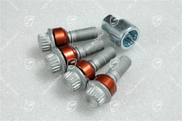 Anti-theft protection set, silver, wheel bolt + adapter Anti-theft protection set, silver, wheel bolt + adapter