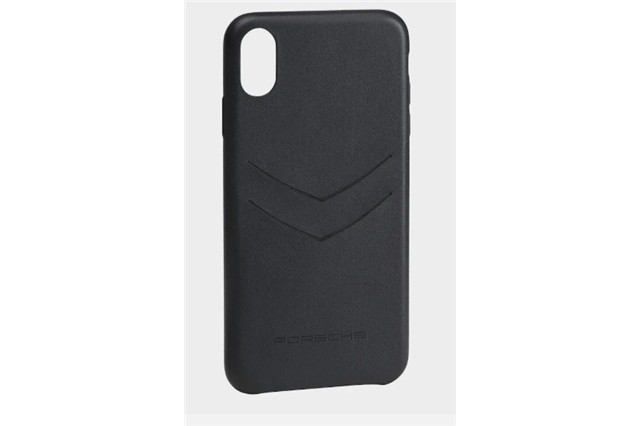 Snap on Case, iPhone XS Max, Leder, schwarz