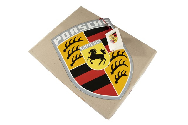 Porsche Classic enamel plate - Porsche Crest, 45 x 38 cm