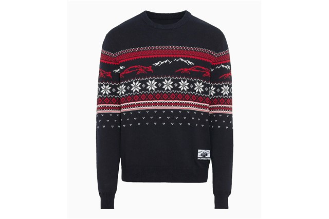 Strickpullover – Christmas / Weihnachten, blau, Größe S
